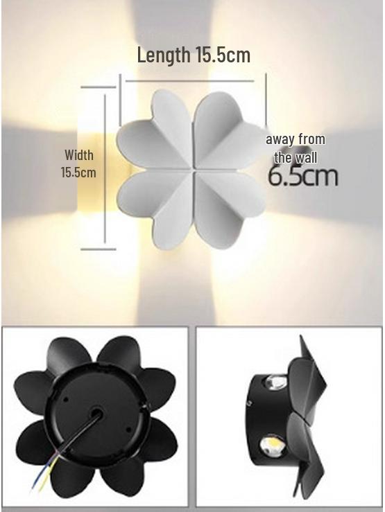 Modern Minimalist Four-Leaf Clover Outdoor Waterproof Wall Light for Courtyard, Balcony, and Aisle Decoration