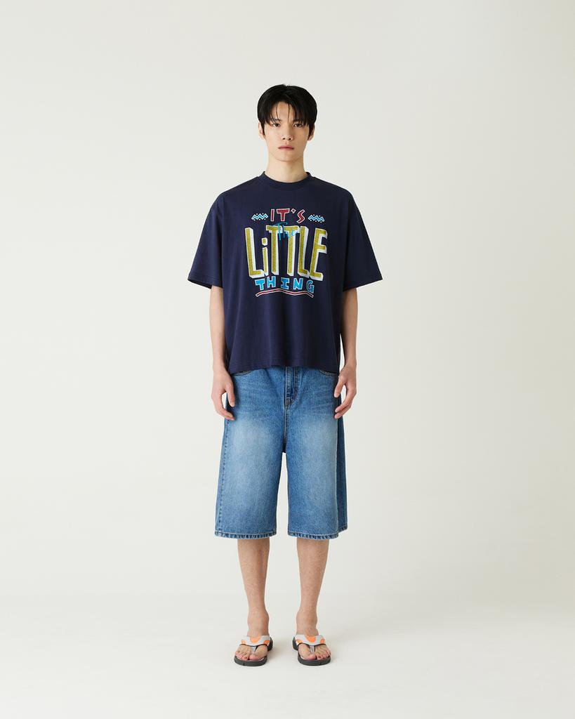 Diaendeukweseucheon Little Thing Print T-Shirt / Navy