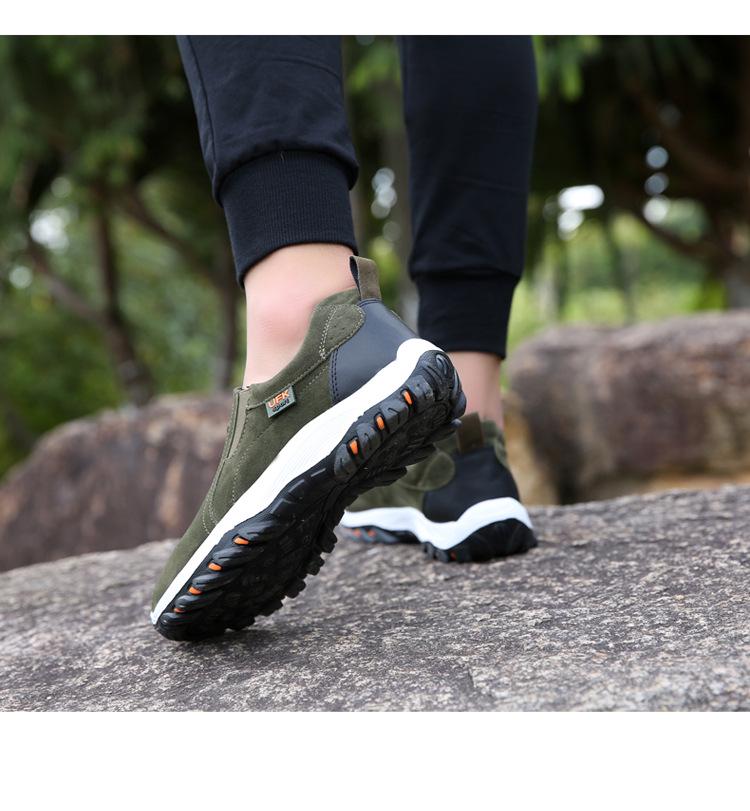 2024 Pánské Velké Velikosti Semišové Kožené Nazouvací Trekové Boty pro Outdoorové Aktivity