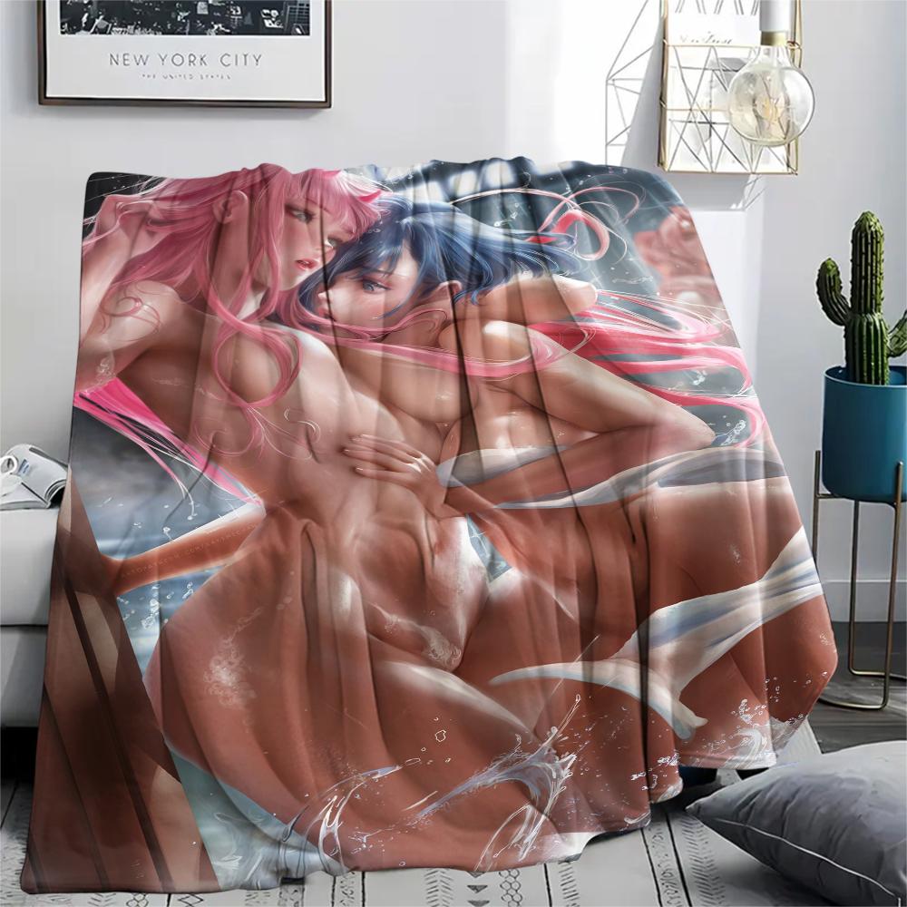 1Pc Cartoon Print Flannel Blanket, High Quality Comfortable for All Seasons, Home Decor, Warmth and Comfort, Perfect for Christmas Birthday Gift