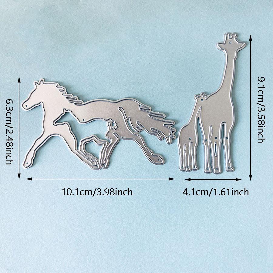 Tier Pferd Giraffe Dekoration Metall Stanzformen Schablone für DIY Scrapbooking Fotoalbum Prägepapier Karten Basteln Stanzteile