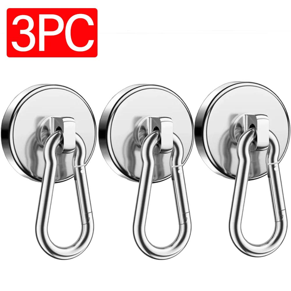 5/1ks Silné neodymové magnetické háčky Heavy Duty 360° otočné karabiny Ručníky Klíče Chladnička Víceúčelové úložné háčky