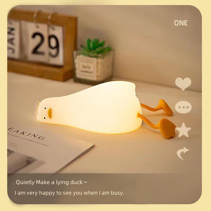 Duck Night Light: Children's Silicone Rechargeable Bedside Lamp