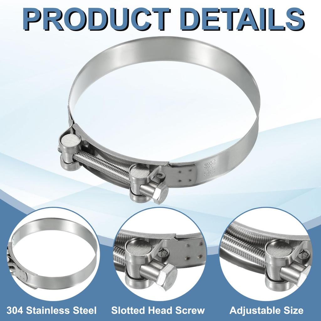 PATIKIL Hose Band, 4.8 - 5.1 Inches (122 - 130 Mm), Hose Clamp, 304