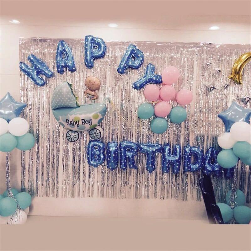 1pcs 2m Tinsel Curtain Birthday Wedding Bachelorette Party Decoration Background Graduation Bridal Shower Independence Day