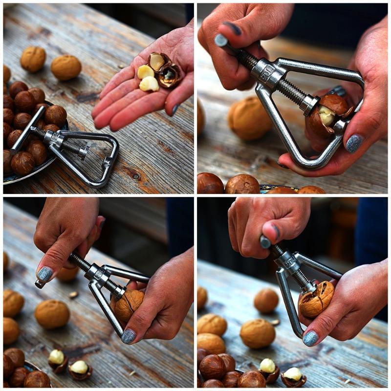 Multifunction Crack Almond Walnut Pecan Hazelnut Hazel Filbert Nut Kitchen Nutcracker Shell Clip Opener Tool Clamp Plier Cracker