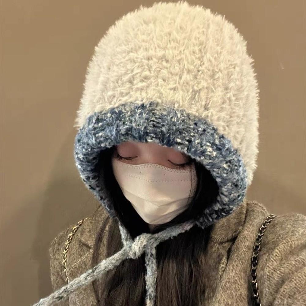 Soft Plush Pullover Hats Korean Style Fluffy Beanie Hat Gifts Knitted Warm Hat Hiking
