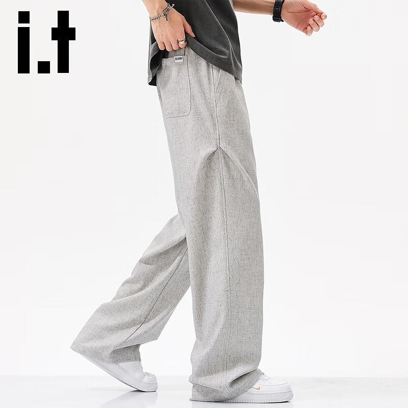 Izzue It Men's Linen Blend Loose Fit Casual Pants