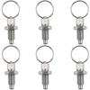 6pcs Pull Ring Indexing Plunger, M12 Retractable Spring Manual Plunger Stainless Steel Quick Release Pin Spring-Loaded Plunger Pulls Ring Spring