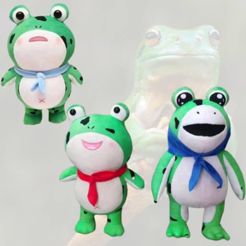 Entzückendes Kurzplüsch Frosch Stofftier Lustiger Ausdruck Plüschtier