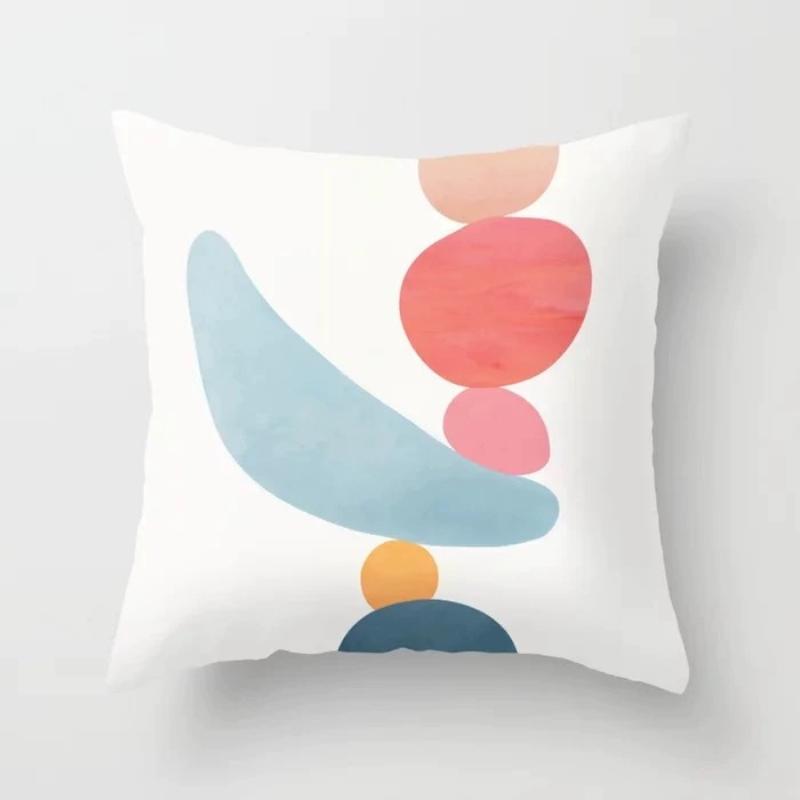 Modern Minimalist Abstract Pillow Cover Minimalist Geometric Peachskin Velvet Cushion