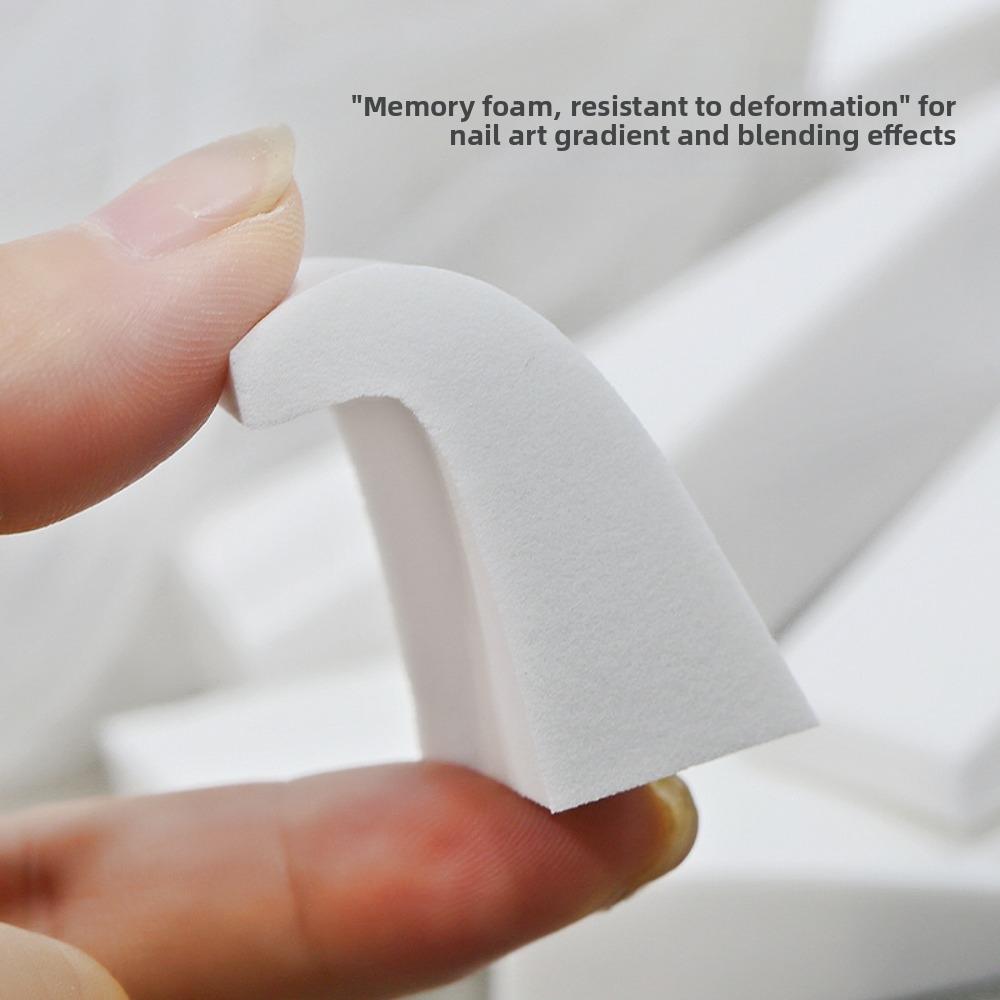 5Pcs White Triangle Nail Art Sponge Gradient Effect Soft Makeup Sponge Painting Gel DIY Blending Manicure Sponge Set