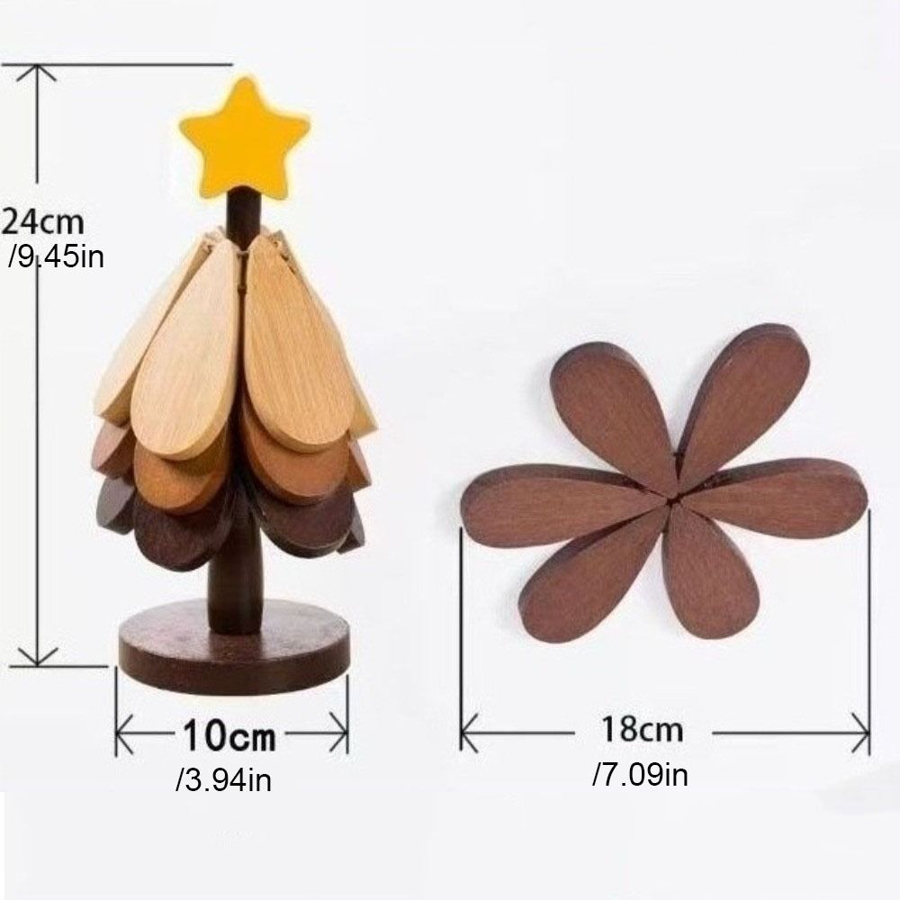 Decorative Wooden Trivets Anti Scald Tree Shape Insulation Pad  Dining Table