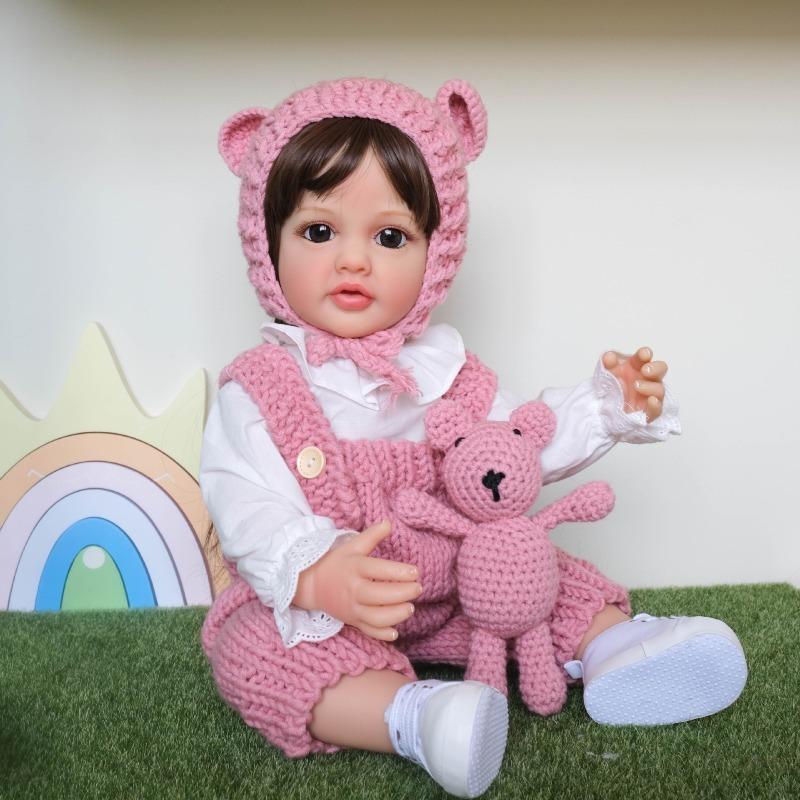 

22 55 см полностью силиконовое тело новорожденного младенца Кукла Бетти Милая реалистичная имитация куклы-девочки нарядная кукла детский подарок на день рождения на Рождество 55cm full silicoen girl