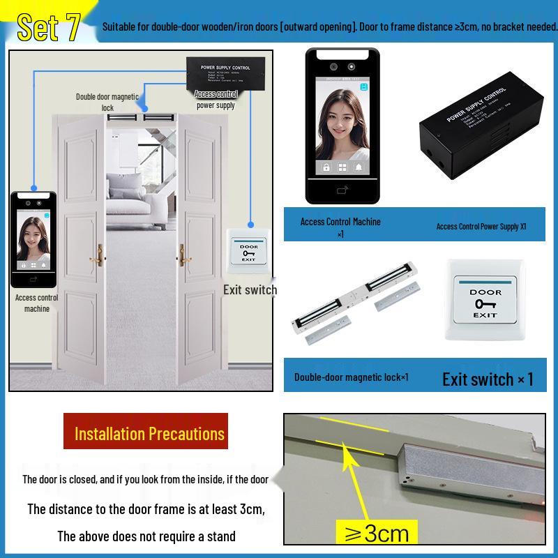 Outdoor Waterproof Face Recognition Access Control & Attendance System with Electromagnetic Lock