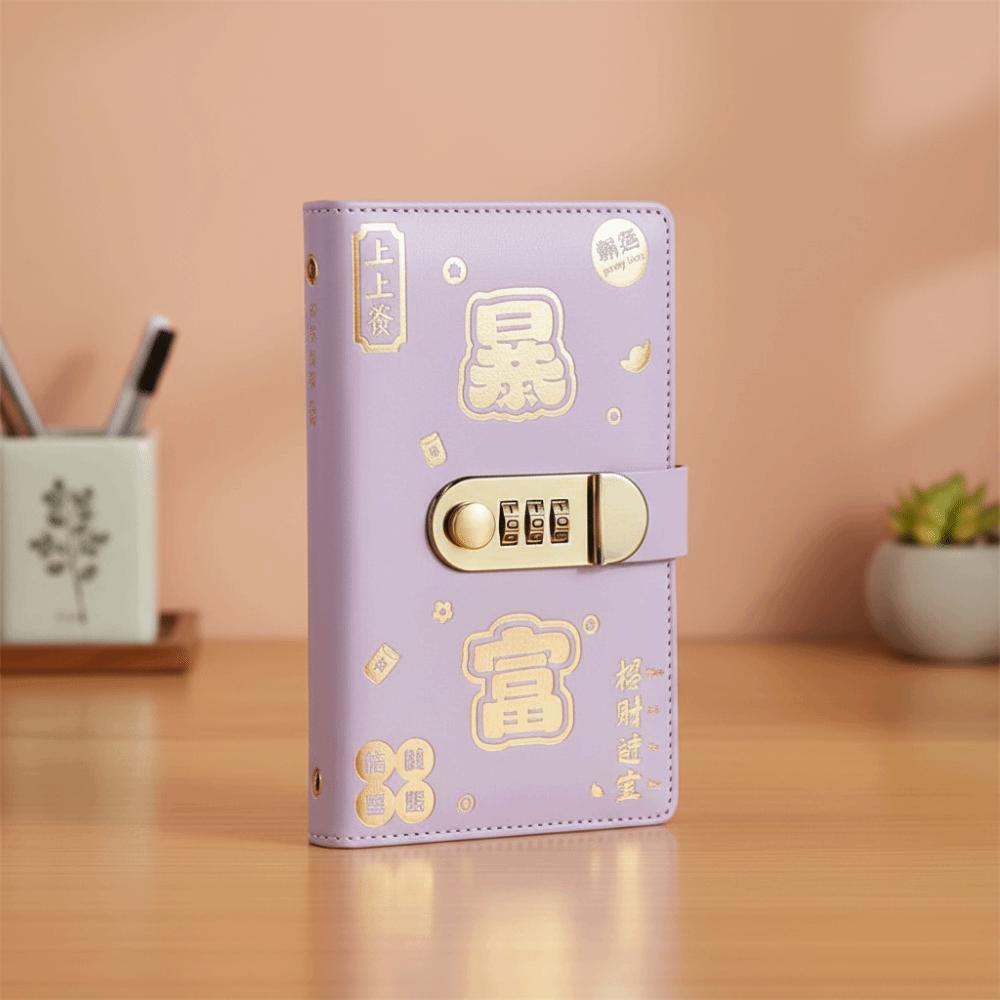 With Password Lock Saving Money Binder Handbook Account Book Planner Organizer  Family