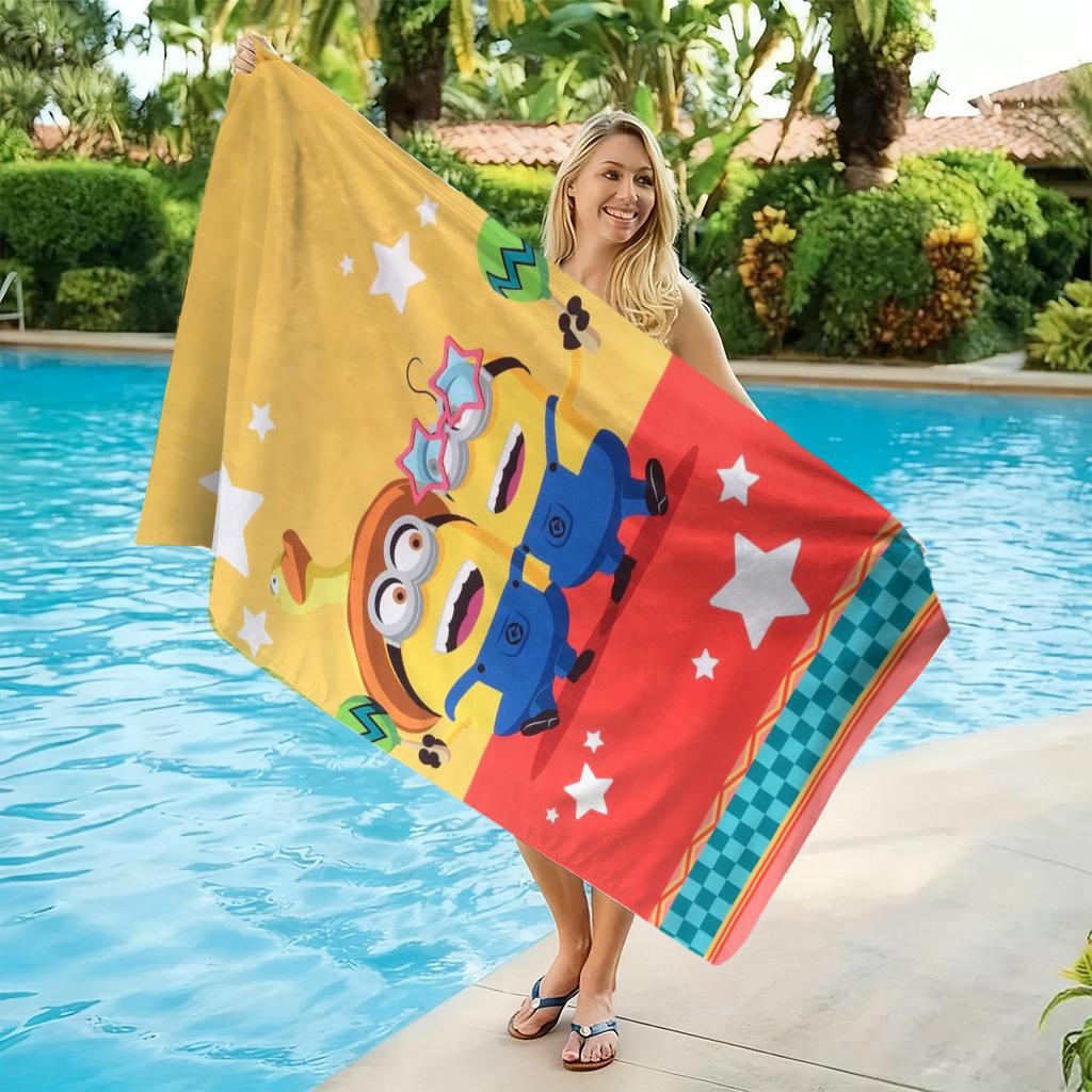 Big-eyed Cute Creature Beach Towel Star Printed Design Quick-drying Suitable for Beach Vacation Pool Gym Cute Gift for Friends