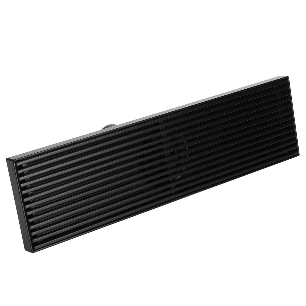 Linear Shower Floor Drain with Removable Cover 304 Stainless Steel Matte Black 30cm