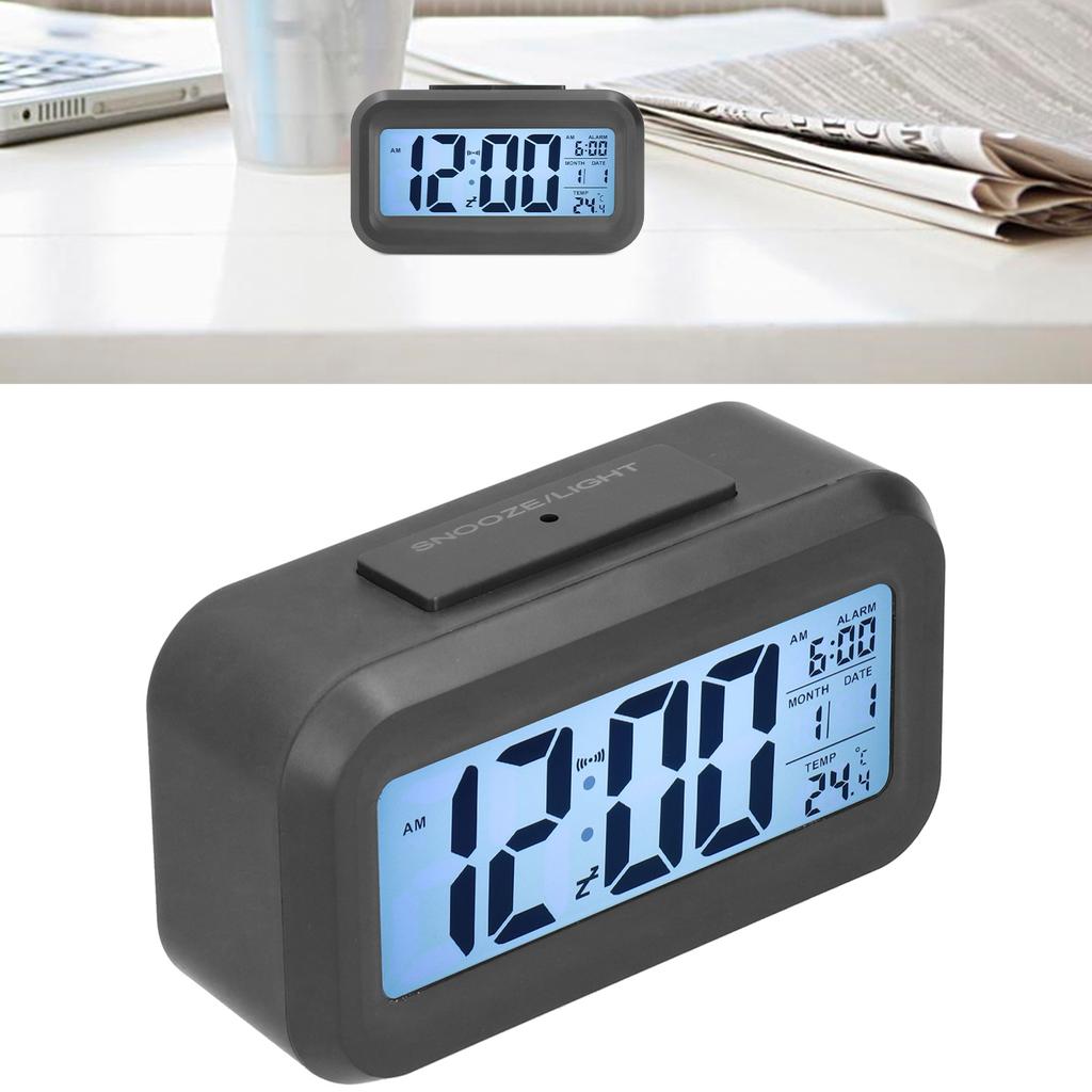 Digital Alarm Clock LED Large Display Electronic Night Light Snooze Function Alarm Clock for Bedroom