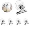 4Pcs Transparent Suction Cup Clip Detachable Suction Cup Clamp Windshield Ticket Clip Glass Surface