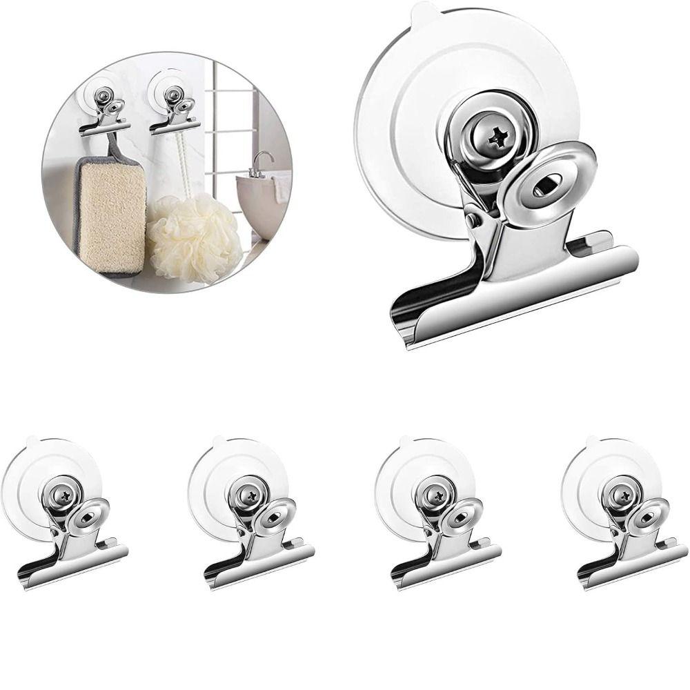 4Pcs Transparent Suction Cup Clip Detachable Suction Cup Clamp Windshield Ticket Clip Glass Surface