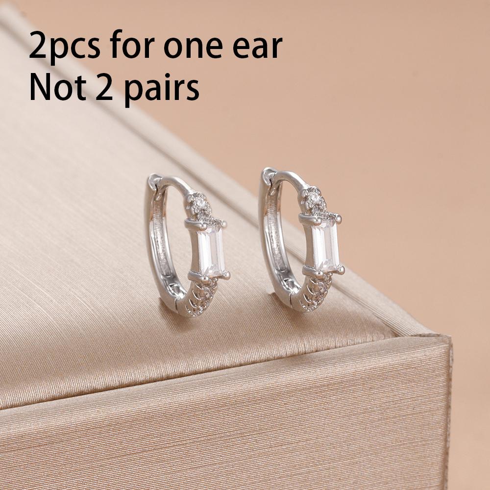 Exquisite Multicolor Crystal Flower Hoop Earrings for Women Girl Stainless Steel Fashion Korean Wedding Romantic Jewelry Gifts