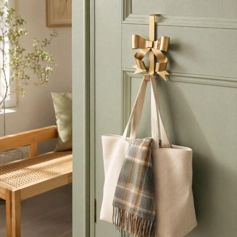 No Drilling Door Storage Hook Metal Hanging Organizer Hook Over The Door Hooks Bathroom
