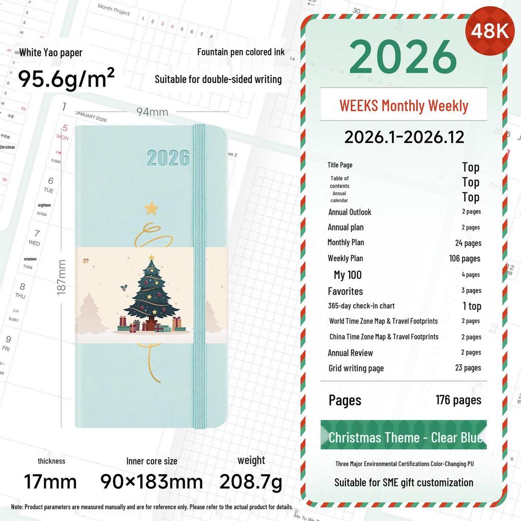 2026 Portable Weekly Planner: Leather-Covered Diary & Time Management Book