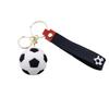 Football Keychain PVC Soft Rubber Football Doll Key Pendant Cute Backpack Pendant