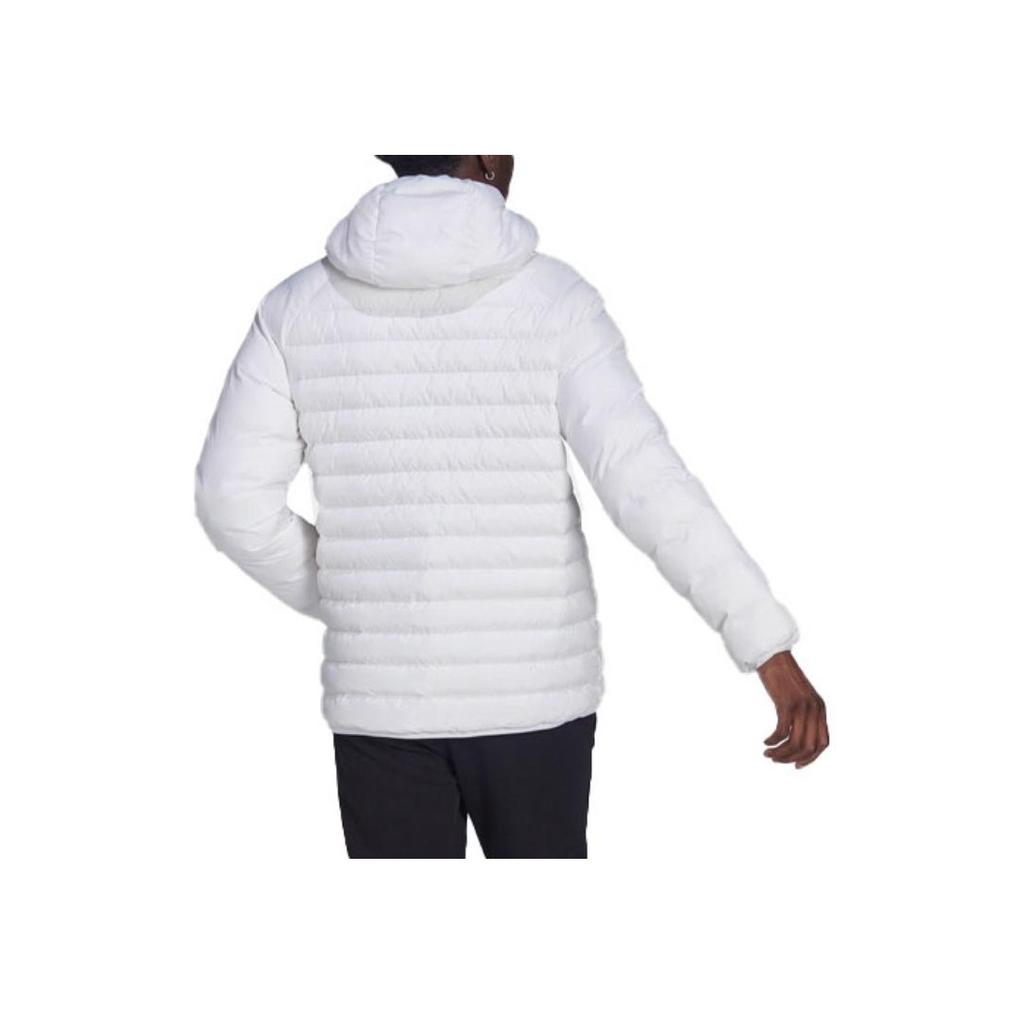 Adidas Originals Solid Color Hooded Sports Cotton Jacket Winter Men Jacket White HD4756