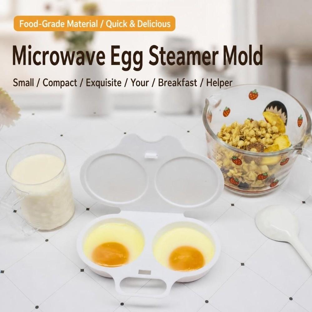 Double Cup Microwave Egg Cooker Non-Stick Steamed Egg Box Modern Egg Steamer  Kitchen Gadgets