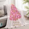 Pink Christmas Tree Printed Blanket for Sofa Bed Travel Camping Living Room Office Conditioning Blanket for All Seasons Gifts