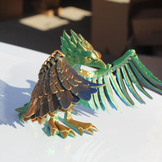 

Yousheng 3D Printed Phoenix Figurine Movable Joints Colorful Bird Figure Articulated Animal Model Fidget Toy Home Office Desktop Decoration Ornament