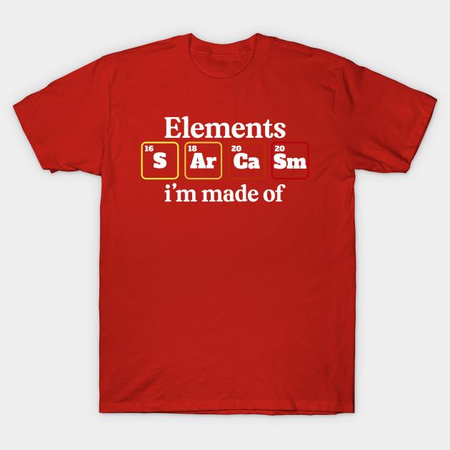 

Unisex Fashion TShirt Elements Im Made Of Sarcasm Chemistry Periodic Ta Print TShirt Plus Size S-5XL T-Shirt 100%Cotton Tops O Neck Short Sleeve Tees XXL красный