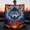 1pc Wolf SpiritOutdoor Blanket, Soft And Comfortable Blanket, Casual Warm Outdoor Blanket, Good Birthday Gift Yy260328086