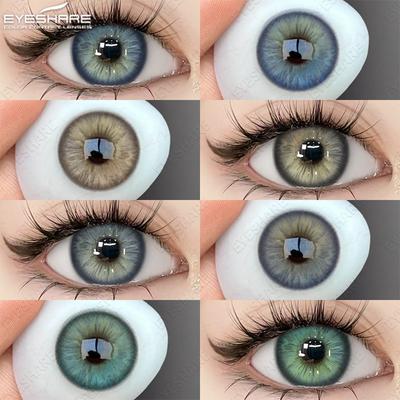1 Pair Colored Contact Lenses for Eyes Blue Eye Natural Green Gray Y2k Lens Yearly Colorful Eye Lenses