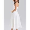 Sweet White Moonlight House Same Style French Style Sweet Romantic Lace Design Sense Elegant Hanging Neck Waist Hugging Dress