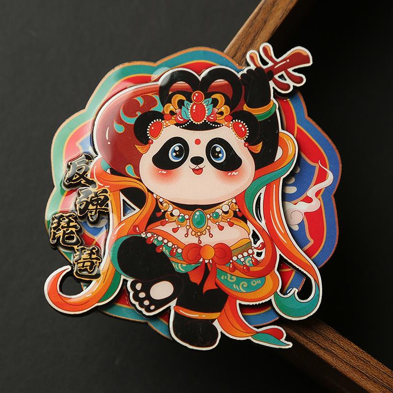 Cartoon Cute Panda Refrigerator Sticker Chinese Style 3d Cartoon Refrigerator Magnet Resin Fridge Magnet for Kitchen Decoration