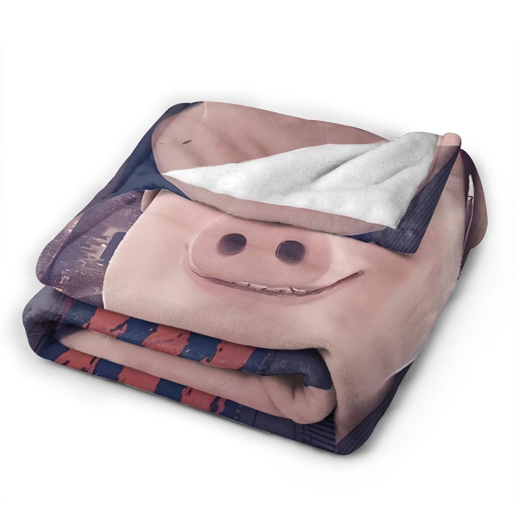 John Pork Is Calling Funny Meme Flannel Blanket Warm Soft Throw Blanket for Bedroom Camping Fashion Bedspread Sofa Bed Cover