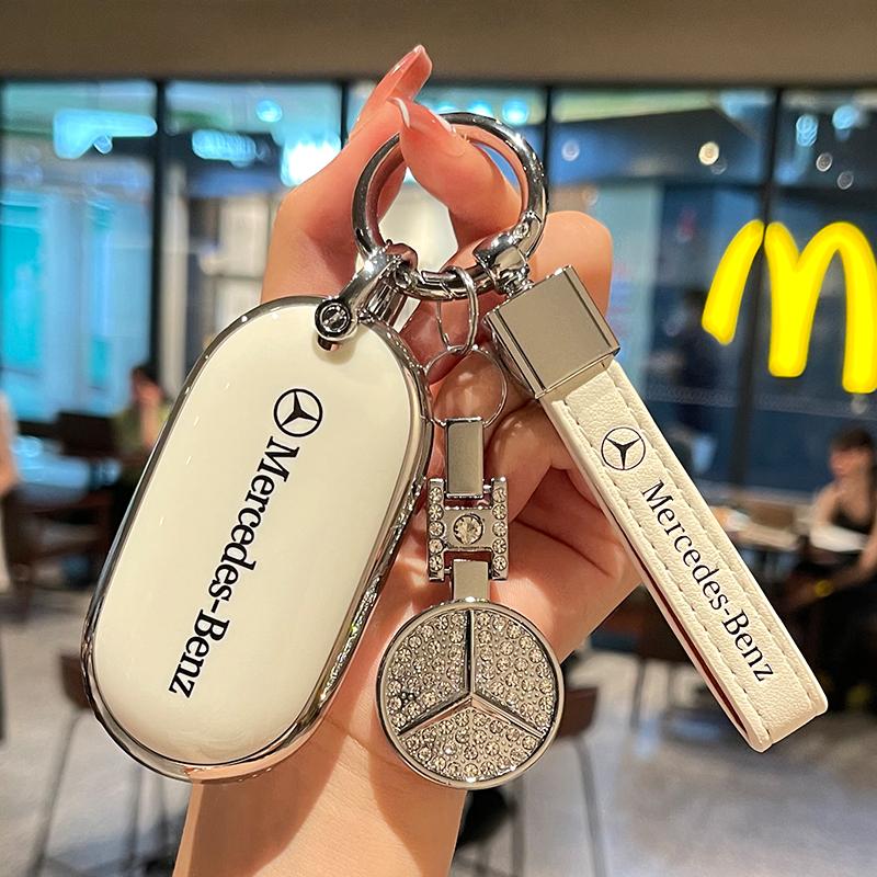 HGQ5   TPU Car Key Case Cover Protect Shell For Mercedes Benz C E S Class GLC ML EQA EQB EQE EQS W204 W212 W221 W206 W223 X254 Sticker