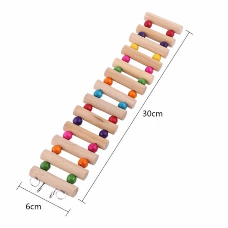 New Useful Wooden Hamster Climbing Stairs Parrot Play Toys Guinea Pig Chinchilla Seesaw Sports Toys Small Pet Exercise Accessory