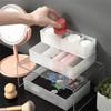 Transparent Combinable Drawer Storage Boxes with Detachable Compartments for Cosmetics Desktop Organization
