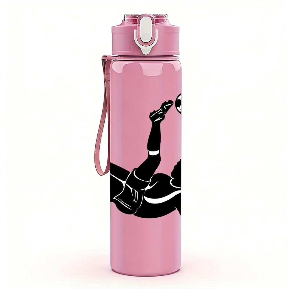 1PC Martial Arts Kick Figure 750ml Color Plastic Sports Water Bottle Leakproof Flip Straw Lid Suitable for Sports Office Home Use