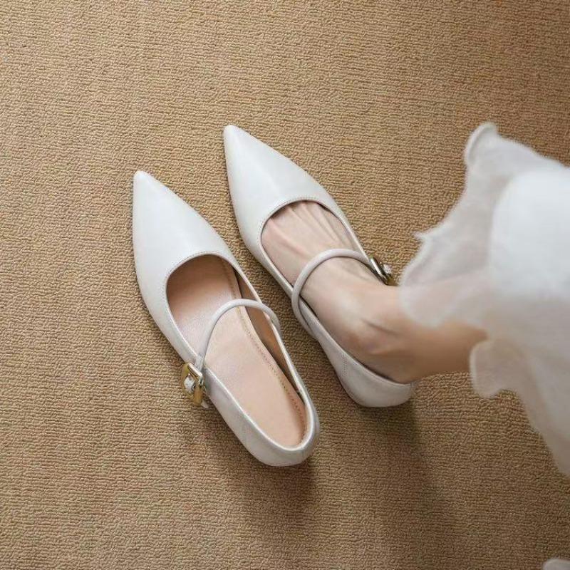 Retro inner height increase Mary Jane women's spring and autumn new versatile pointed commuting fashion evening shoes