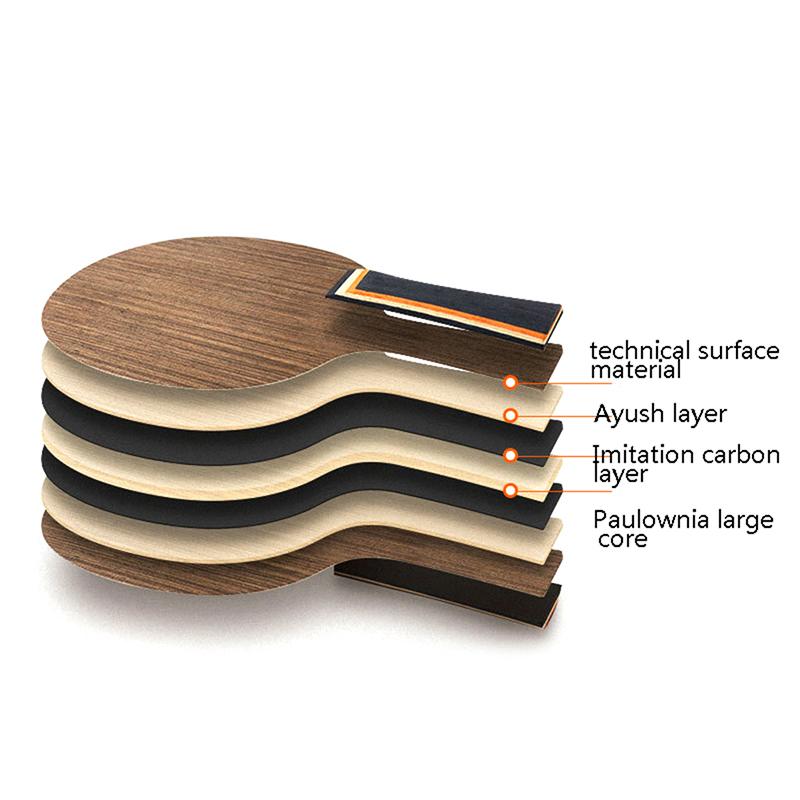 High Quality Ebony Dalbergia Table Tennis Racket Bottom Plate 5 Ply Long Handl