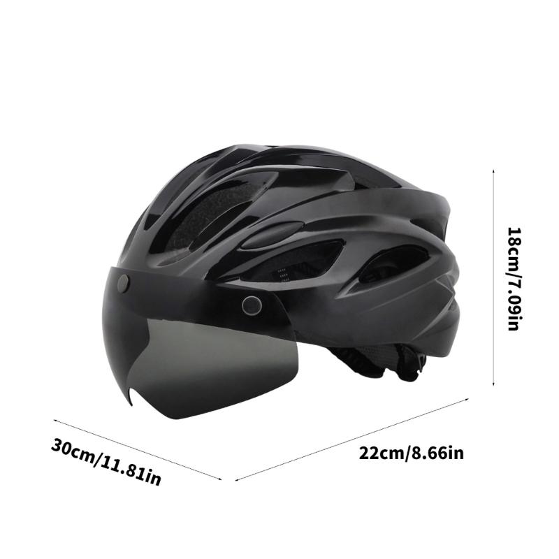 Cycling Helmets Comfortable Lining Bicycles Helmets with LED Light & Goggles Bike Helmets Safety Cap for Women and Men