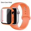 Glas + Gehäuse + Armband für Apple Watch Band 44/40/45/41/38/42/44 mm. Silikonarmband für iWatch Serie 3, 4, 5, 6, SE 78
