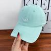 American retro English embroidery baseball cap soft top washed cotton cap men's and women's sunshade versatile show small face