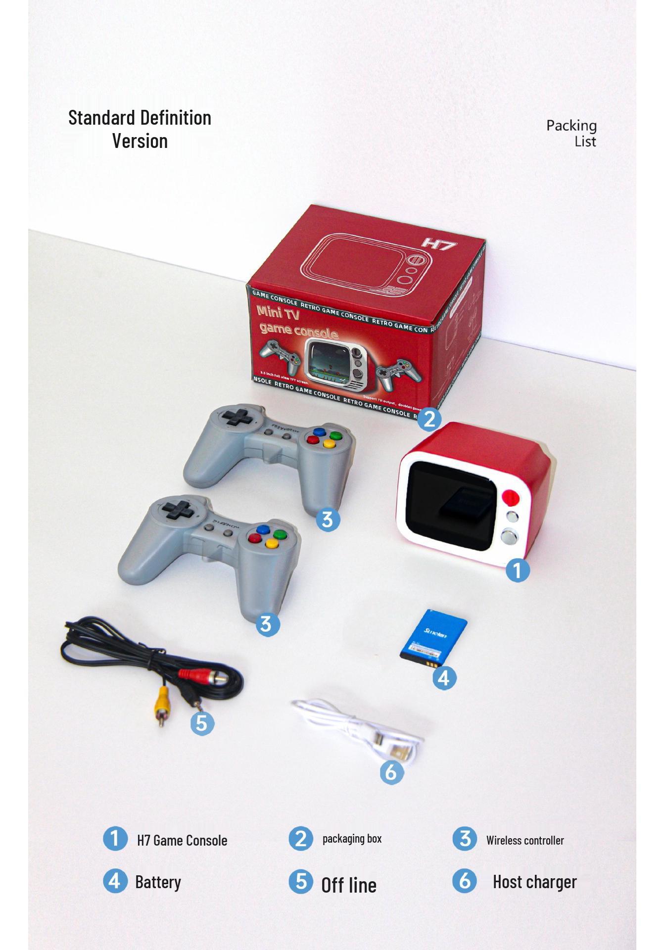 

H7 Retro Game Console: Dual Player Wireless HD TV Gaming System червоний