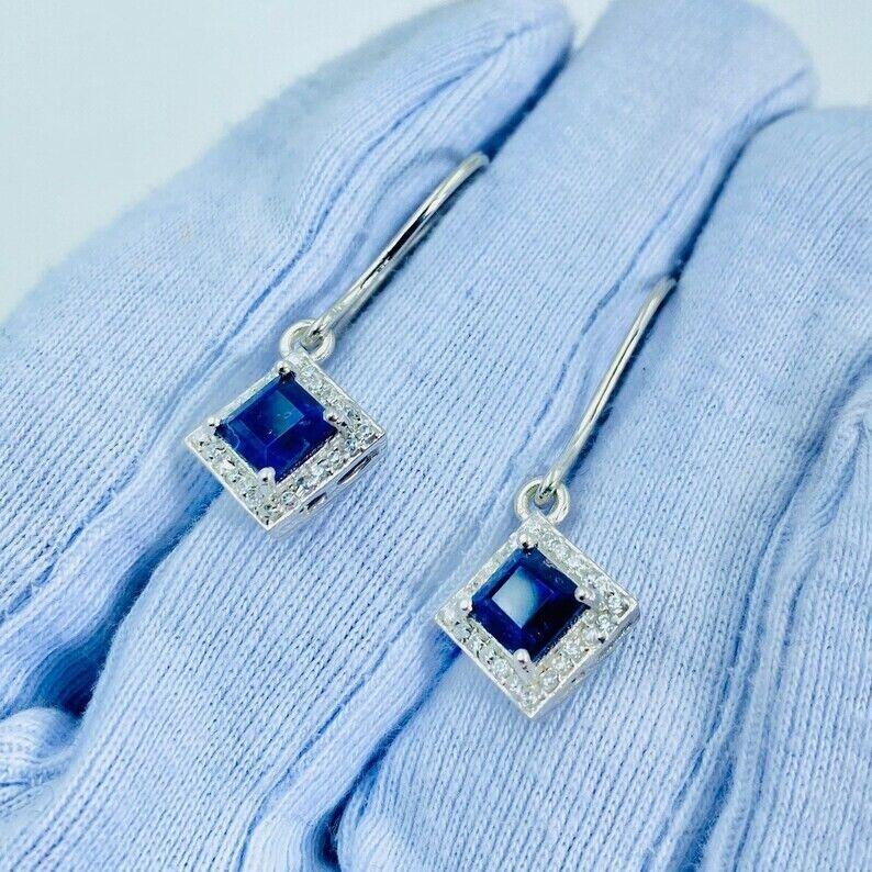 Natural Iolite Gemstone 925 Silver Drop Dangle Statement Earring For Girl Womens